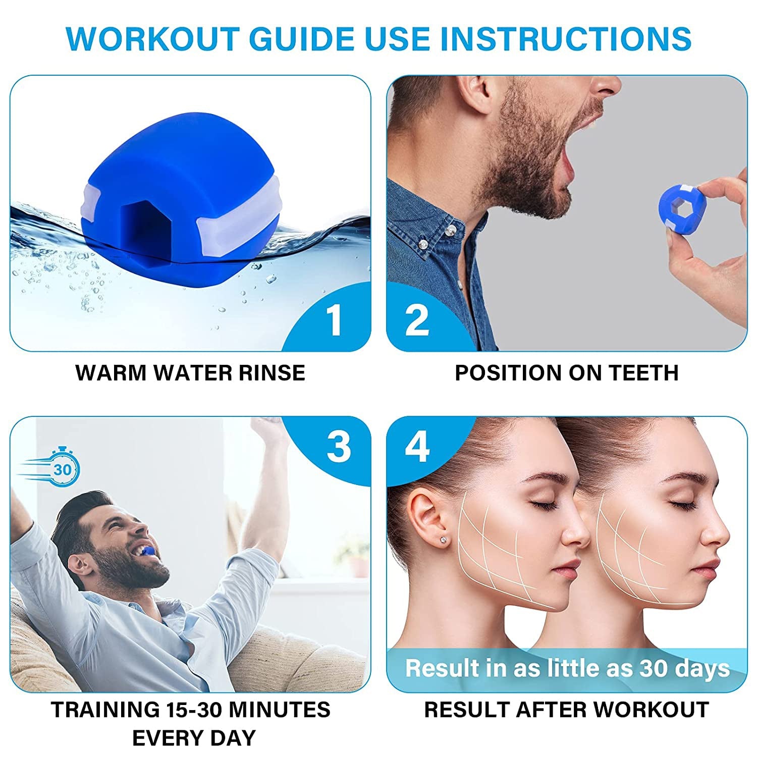 6101 V Cn Blue Jaw Exerciser Used To Gain Sharp And Chiselled Jawline Easily And Fast. - Shop Gharse