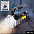 Portable Flashlight  Torch  Cob 7led Hand Light Usb Rechargeable Light With Side Light (1 Pc) - Shop Gharse