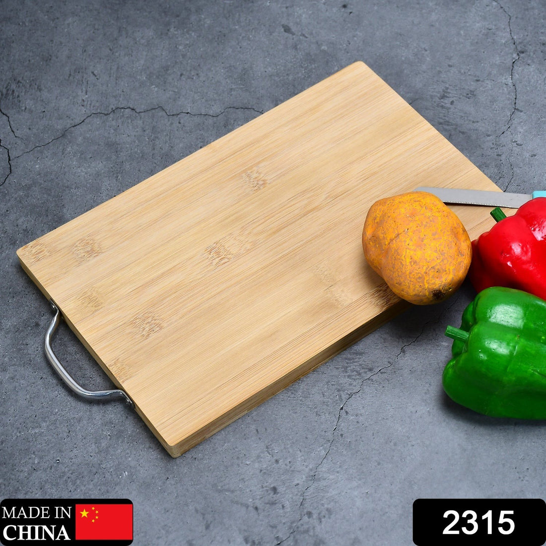 2315 Thick Wooden Bamboo Kitchen Chopping Cutting Slicing Board With Holder For Fruits Vegetables Meat - Shop Gharse