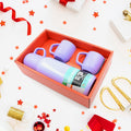 5533 Vacuum Flask Set Stainless Steel Thermos With 3 Cup Creative Gift Set With Cover Handle Portable Car Water Bottle Set (Approx 500ml) - Shop Gharse