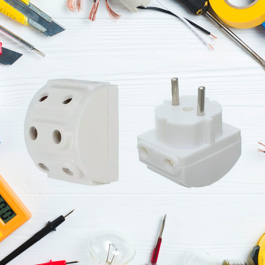 5-way 2 Pin Multi-plug Socket  Converter (1 Pc) - Shop Gharse