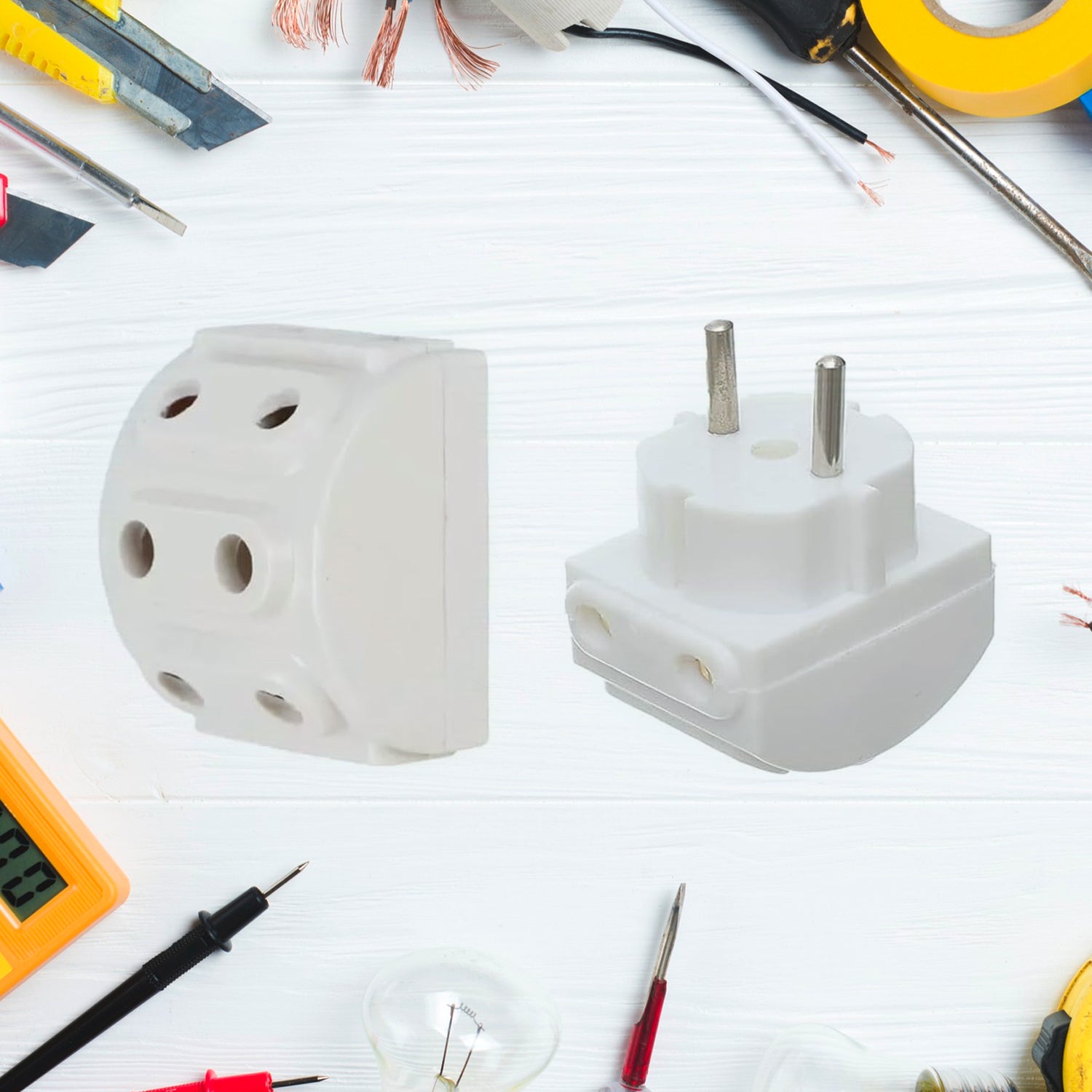 5-way 2 Pin Multi-plug Socket  Converter (1 Pc) - Shop Gharse