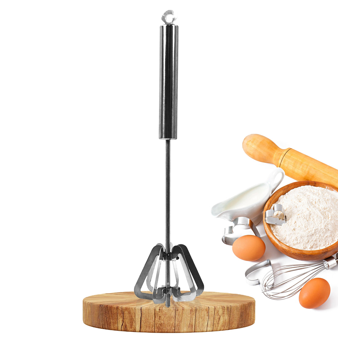 Hand Push Mixer Egg Whisk Stainless Steel Blender (1 Pc) - Shop Gharse