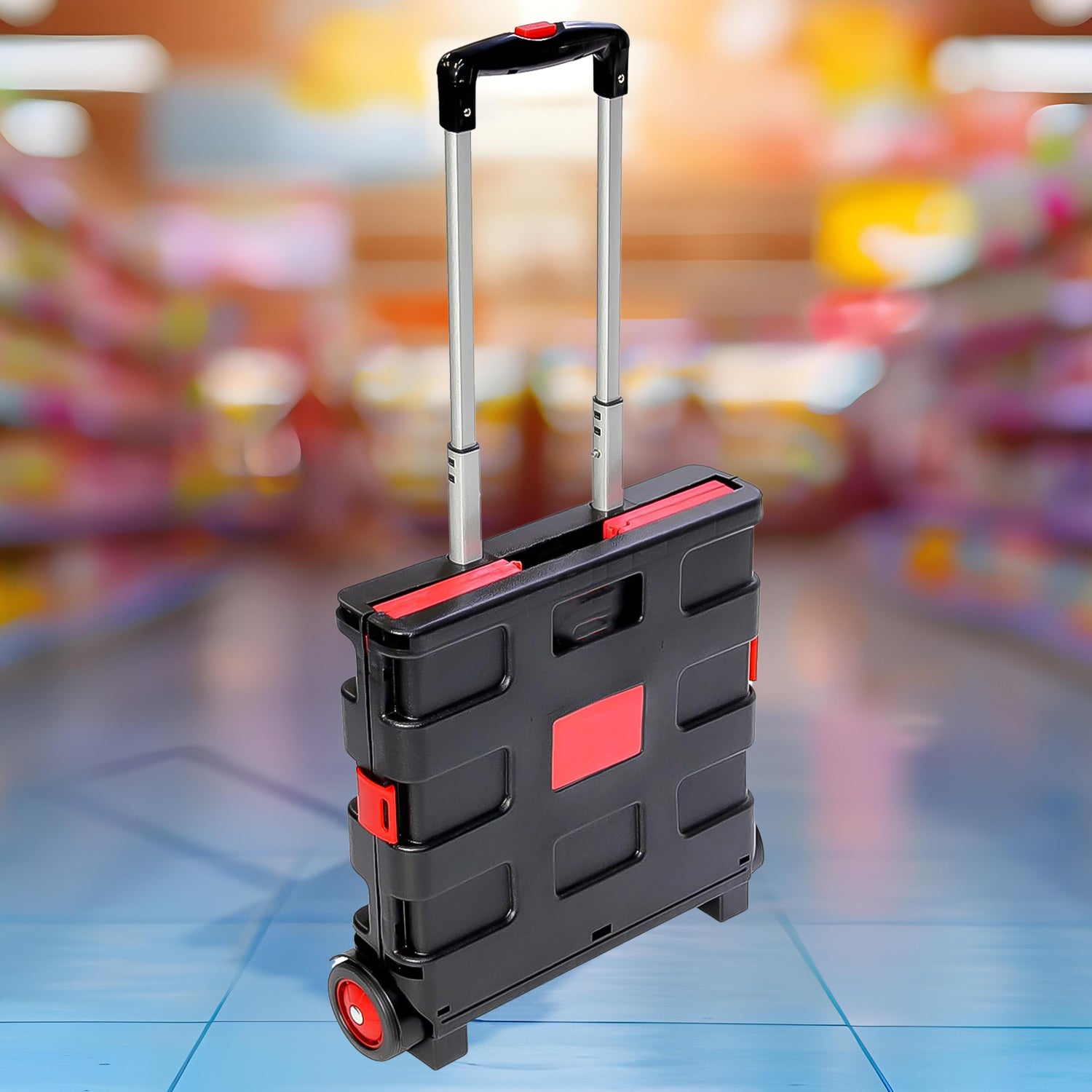 Foldable Shopping Grocery Trolley  Cart Travel Portable Food Basket (1 Pc) - Shop Gharse