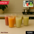 Matt Finish Glass Tumbler Set (Approx 300ml  6 Pc) - Shop Gharse