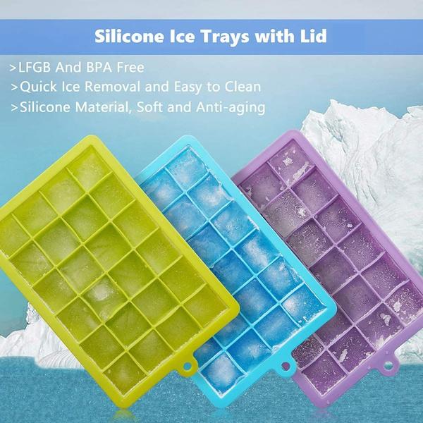 1144  Silicone Ice Cube Trays 24 Cavity Per Ice Tray Multicolour - Shop Gharse