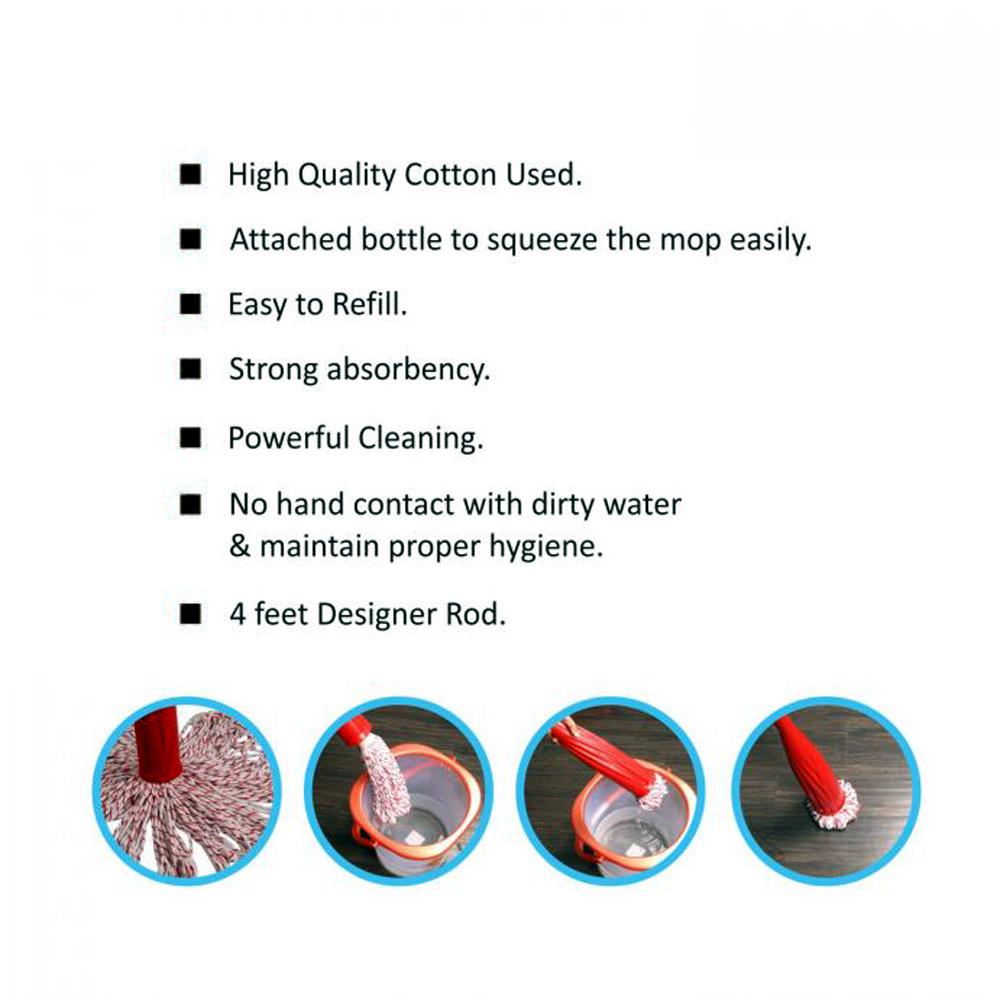 1579 Steel Rod Cotton Bottle Mopbroom(Moq -12) - Shop Gharse
