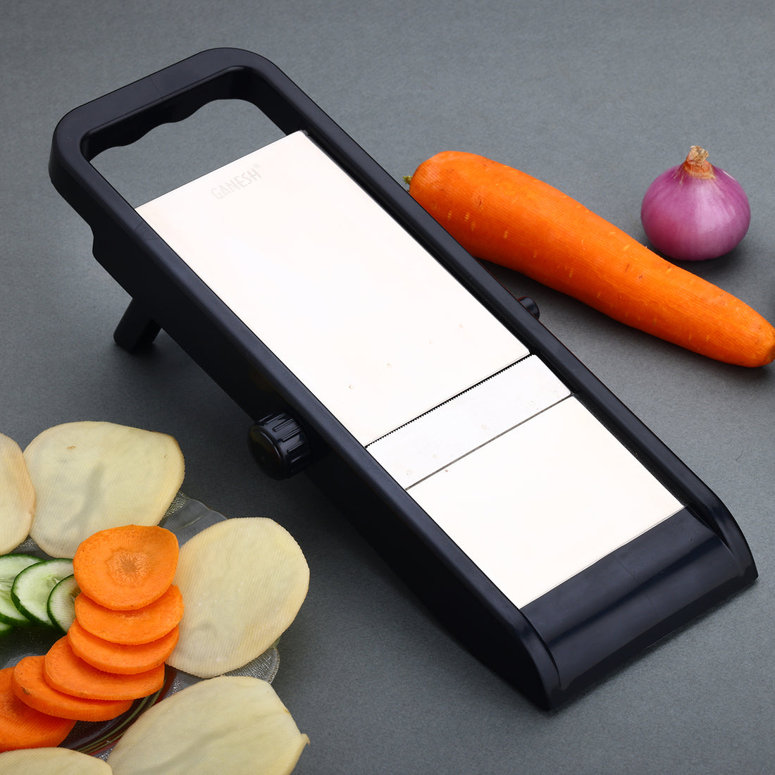 8121 Premium Multipurpose Potatoonion Slicer And Grater Potato Slicer For Chips Vegetable Slicer Machine Chips Cutter Potato Slicer For Chips Onion Slicer (Adjustable Slicer) - Shop Gharse