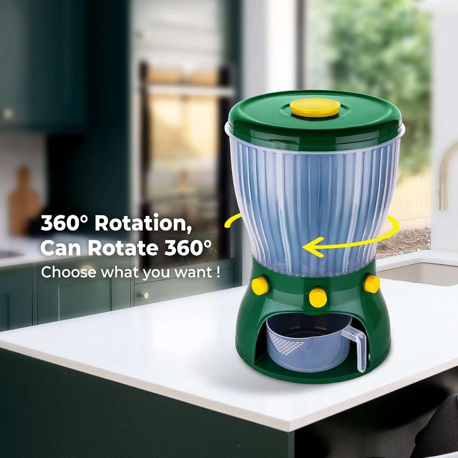 4 In 1 360 Degree Rotation Cereal Dispenser (Approx 10 Kg  1 Pc) - Shop Gharse