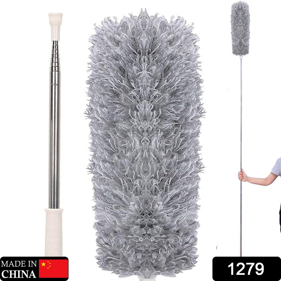 1279 Microfiber Dusters For Cleaning Telescoping Feather Duster With 100 Inches Extendable Handle Pole Dusting Cleaning Tools For Cleaning High Ceiling Ceiling Fan Blinds Cobwebs Furniture Cars - Shop Gharse