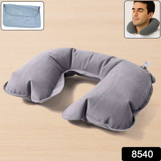 8540 Inflatable  Foldable Pillow U Shape Air Cushion Travel Pillow Travel Business Trip Neck Pillow For Long Trips Ideal For Men  Women Portable And Perfect For Backpacking Car Camping And Even Airplane Travel - Shop Gharse