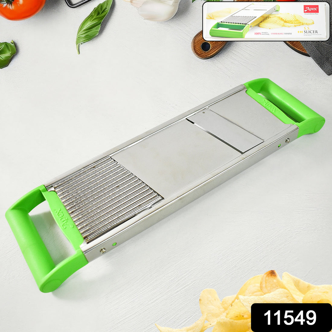 Apex Stainless Steel Vegetable Slicer (2-in-1) - Shop Gharse