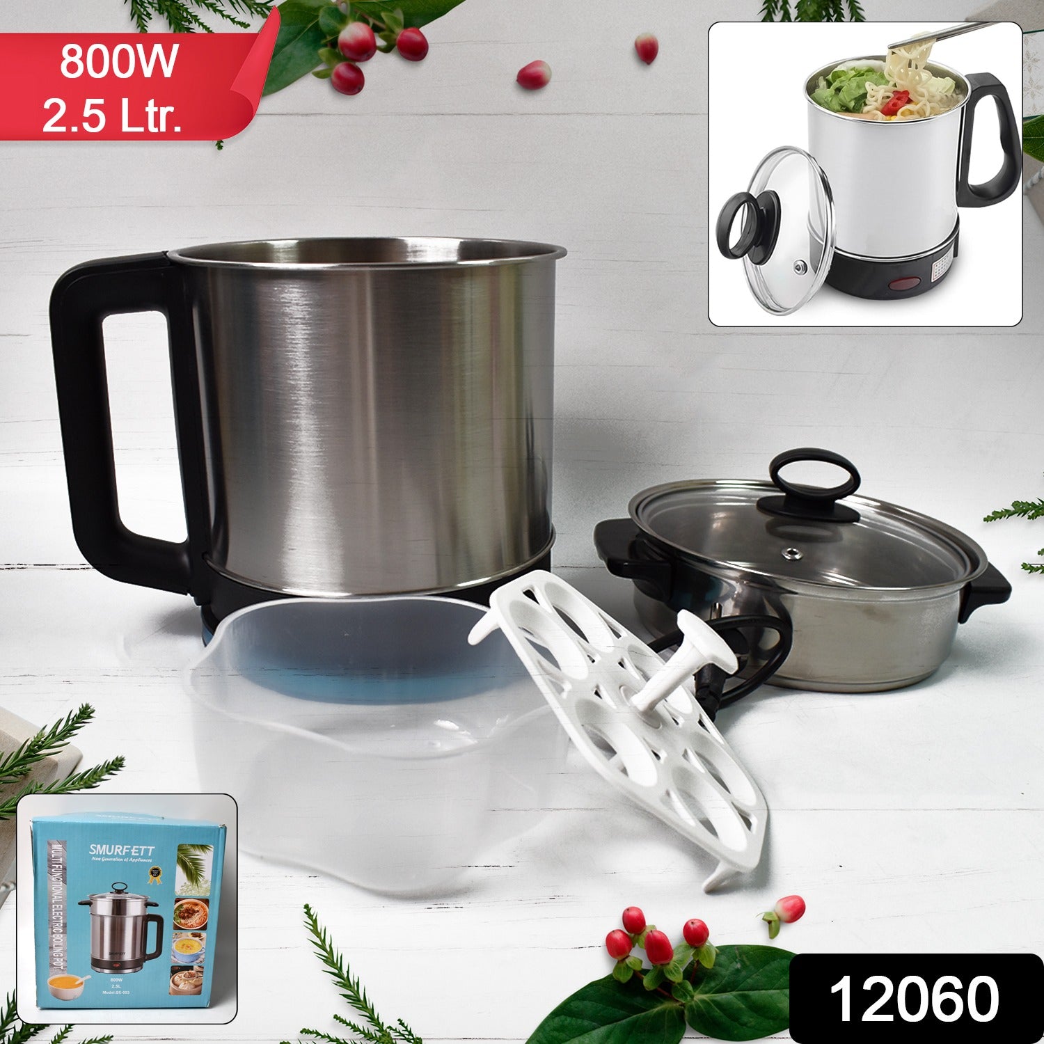 Soup Pot With Lid Stainless Steel Multi Cooker Kettle (800w  2.5 Ltr.) - Shop Gharse