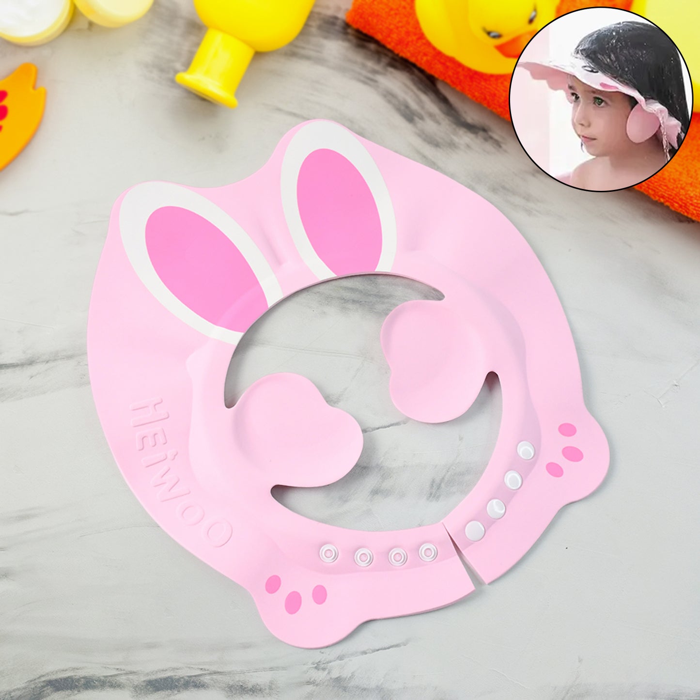 Adjustable Bunny Ear Baby Shower Cap (1 Pc) - Shop Gharse