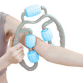 0265 Muscle Massage Roller 5 Wheels Relieve Soreness Leg Muscle Roller Fitness Roller Muscle Relaxer Massage Roller Ring Clip All Round Massaging Uniform Force Elastic Pp Drop Shaped For Home Use (1 Pc) - Shop Gharse