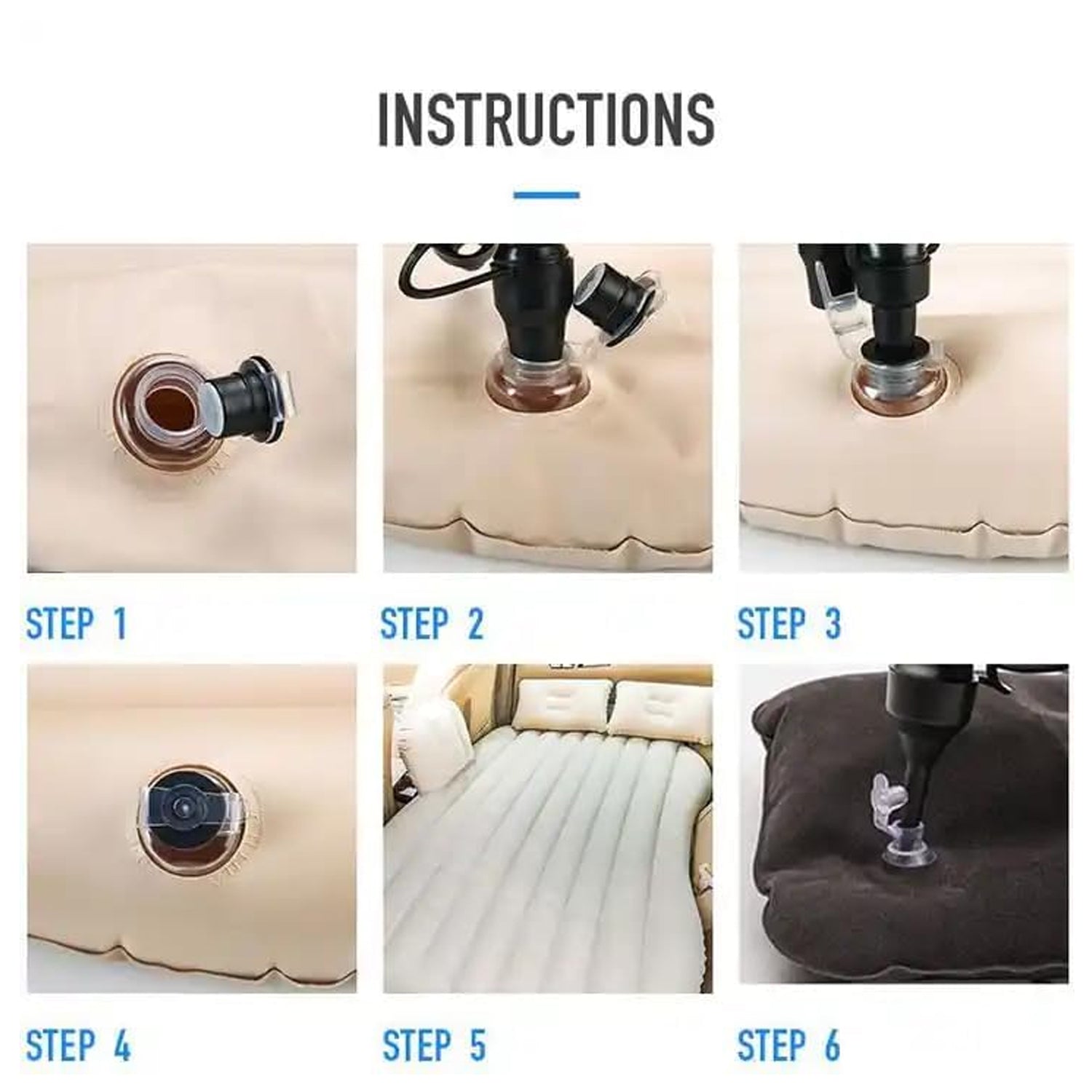 Portable Car Backseat Inflatable Air Mattress Bed (1 Pc) - Shop Gharse