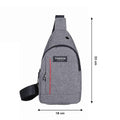0323 Grey Waterproof Anti Theft Crossbody Fanny Pack Waist Bag Pu Leather Shoulder Bags Chest Men Casual Fashion Usb Charging Earphone Hook Sling Travel Messengers Bag - Shop Gharse