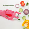 Plastic 2 In 1 Vegetable  Fruit Multi Cutter 5 Blade Vegetable Cutter With Peeler (1 Pc  Multicolor) - Shop Gharse