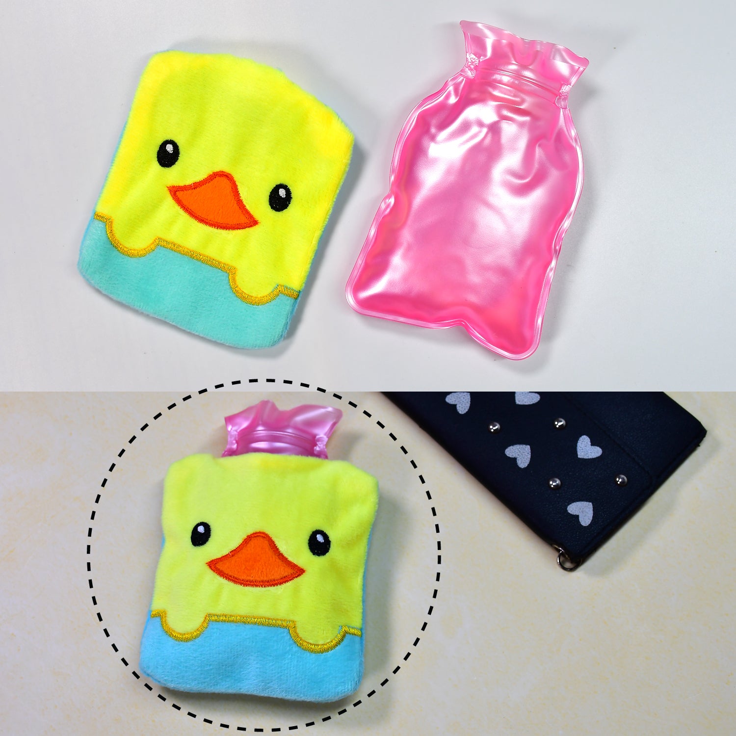 6524 Yellow Duck Design Small Hot Water Bag With Cover For Pain Relief Neck Shoulder Pain And Hand Feet Warmer Menstrual Cramps. - Shop Gharse