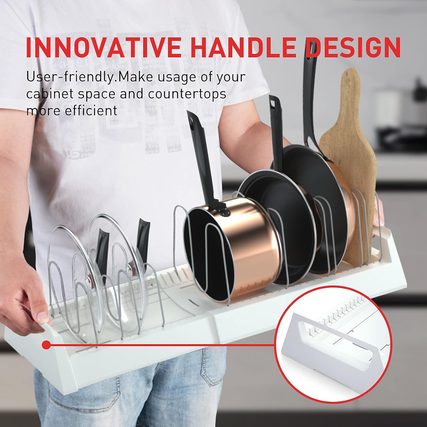 Pots And Pans Organizer Rack For Under Cabinet - Shop Gharse