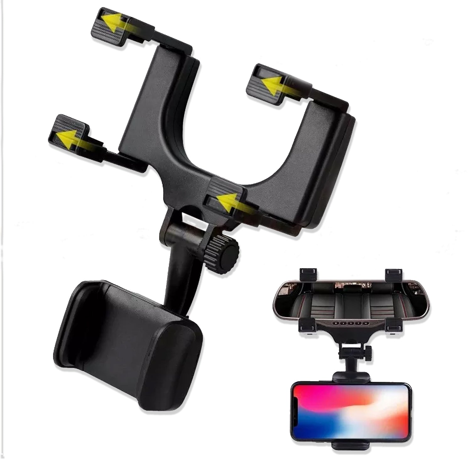 6279 Rear View Mobile Holder Universal Vehicle Rear View Mirror Mobile Phone Mount Stand - Shop Gharse