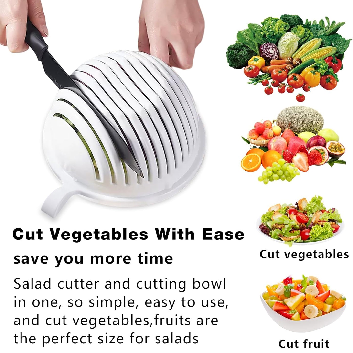 Plastic 60 Seconds Salad Cutter Salad Maker Salad Bow  (1 Pc) - Shop Gharse