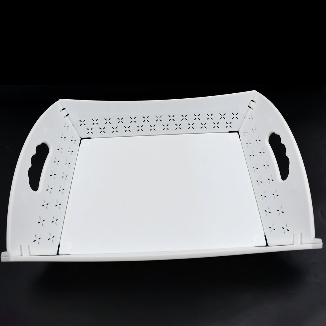 10018 Foldable Serving Tray Plastic Serving Traywith Handle Serving Tray For Food Kitchen Outdoors Restaurants (1 Pc) - Shop Gharse