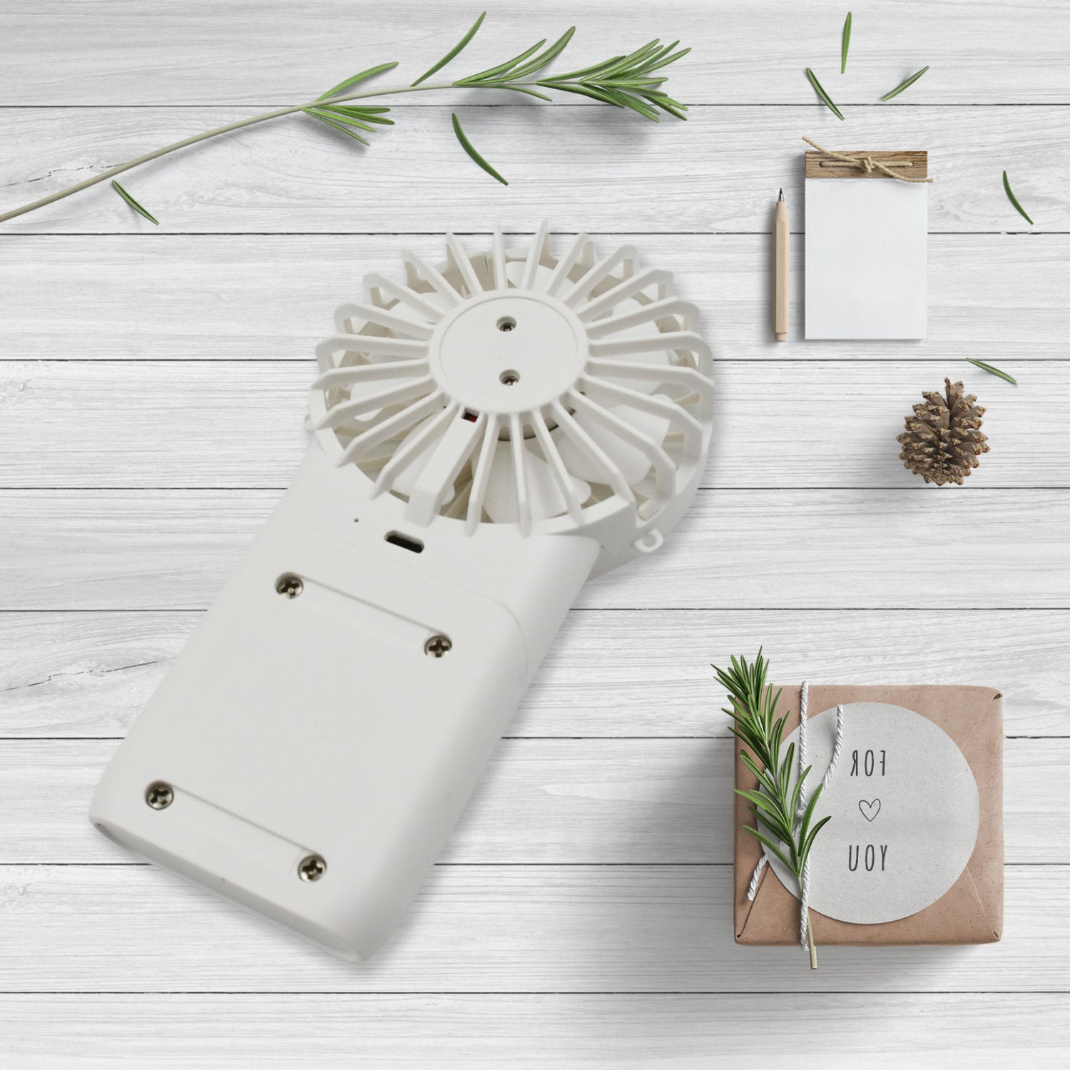 17730 Portable Small Electric Fan Handheld Fan With 3 Modes Usb Rechargeable Mini Student Handheld Class Personal Fan (1 Pc) - Shop Gharse