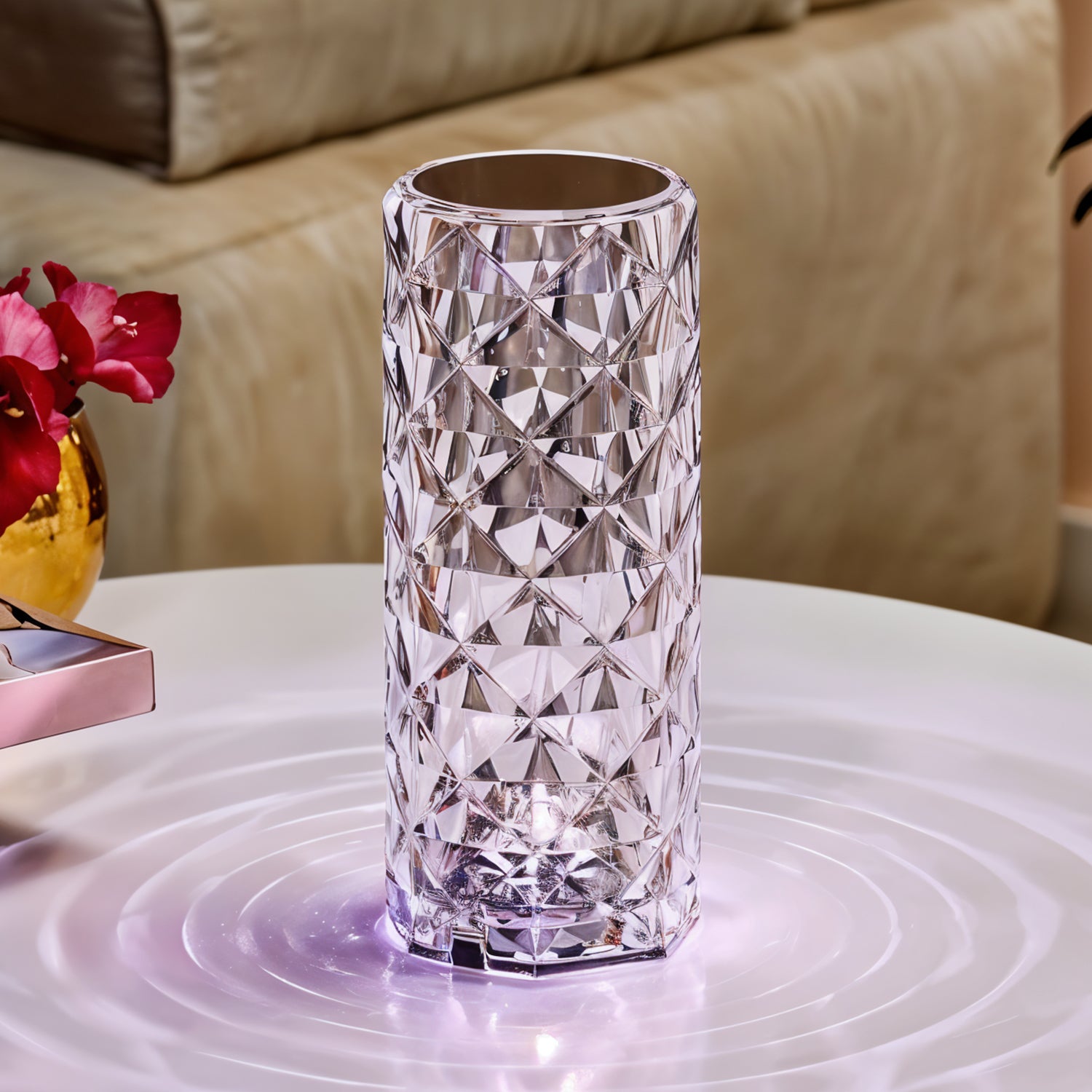 Premium Diamond Cut Crystal Table Lamp (1 Pc  Without Remote  Cable) - Shop Gharse