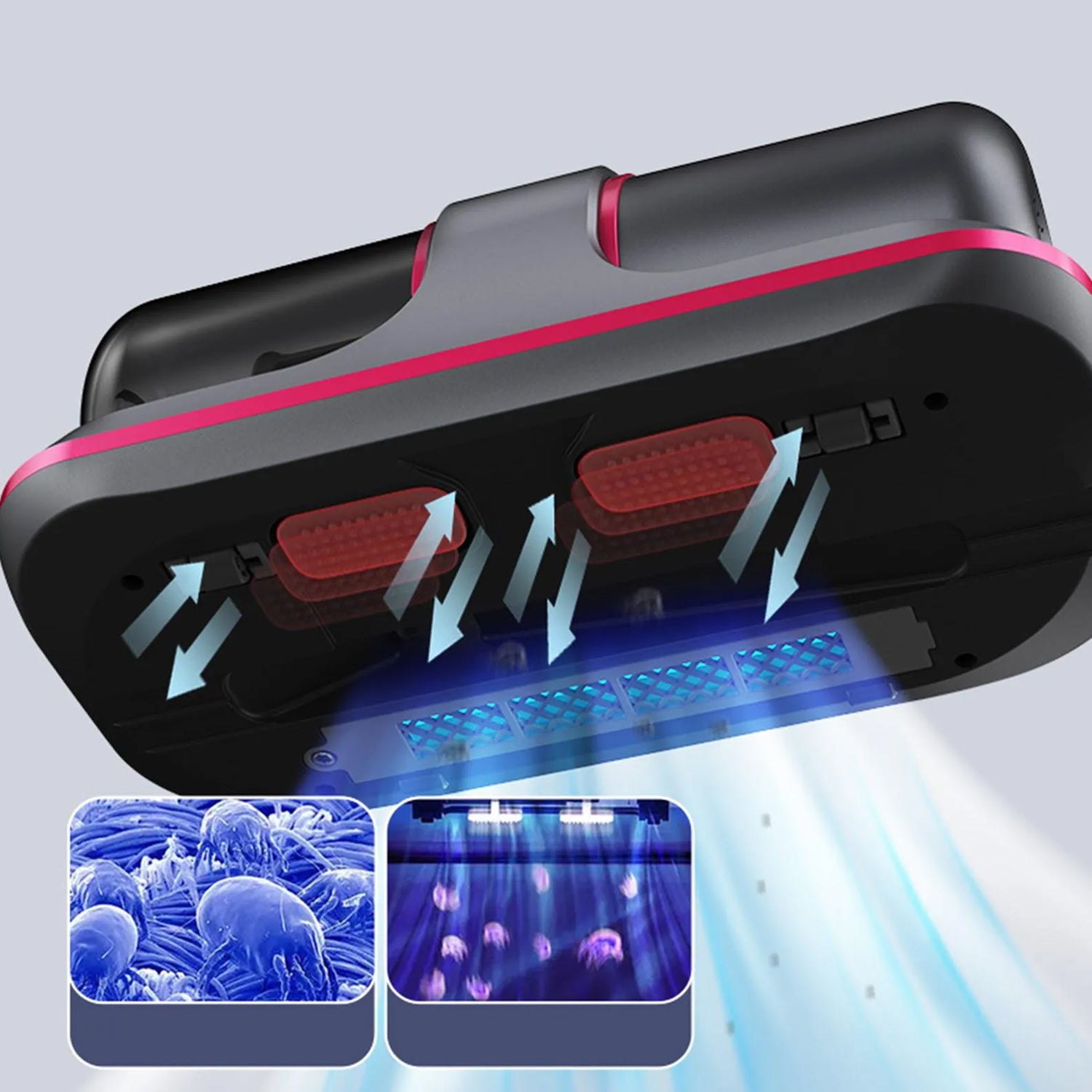 0227 Powerful Suction Portable Handheld Vacuum Cleaner - Low Noise Vacuum Cleaner For Bed - Cordless Vacuum Cleaner For Car Seat Crevices Pillows Mattresses Sofas Wireless Anti Dust And Mite Cleaner - Shop Gharse