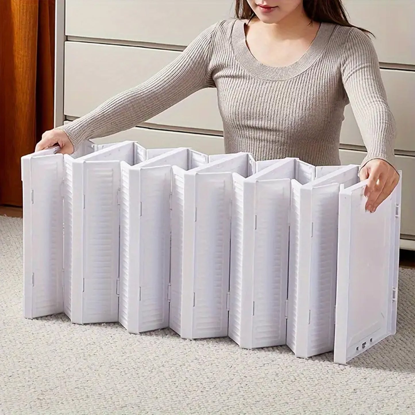 Stackable Multifunctional Storage For Clothes Foldable Drawer Shelf Basket Utility Cart Rack Storage Organizer Cart For Kitchen Pantry Closet Bedroom Bathroom Laundry (5 Layer 1 Pc) - Shop Gharse
