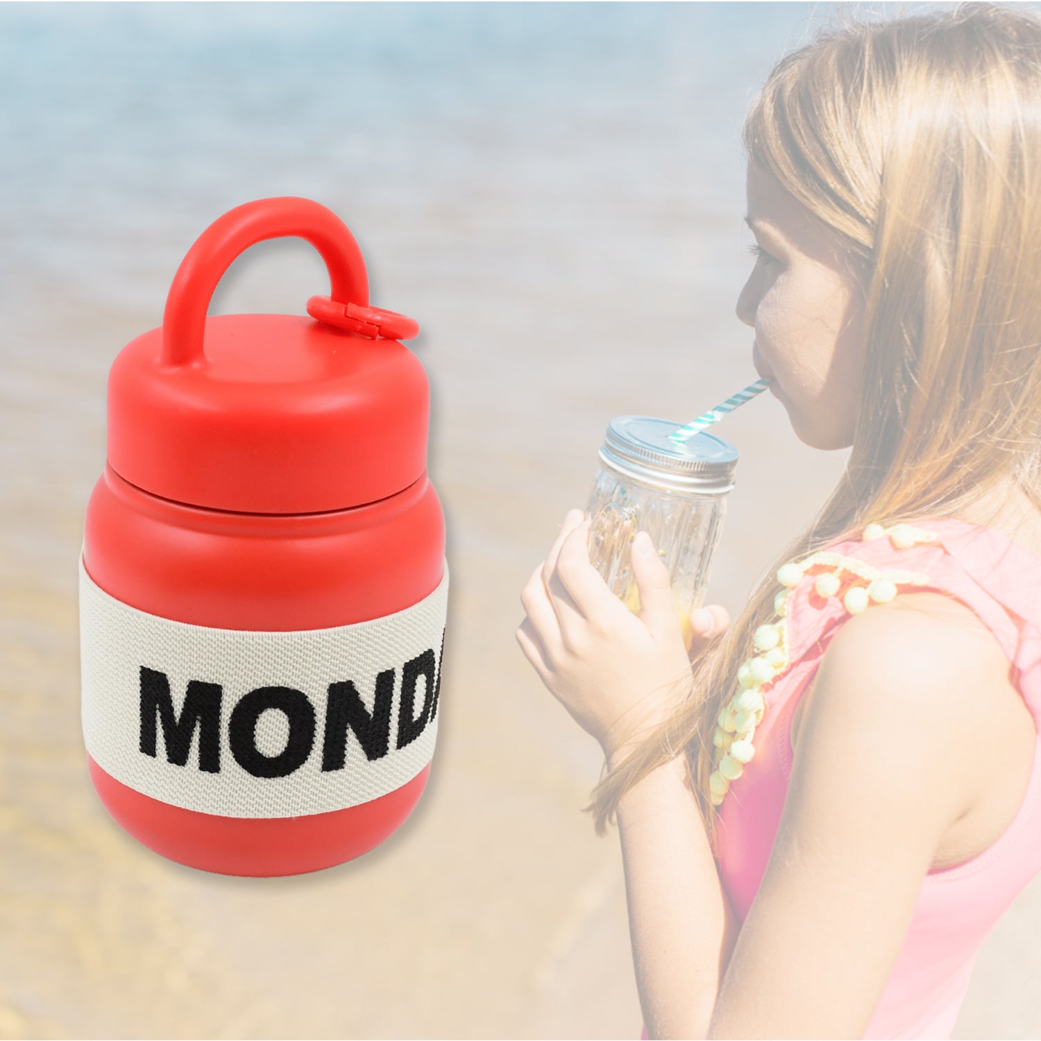 Stainless Steel Mug  Bottle Vacuum Insulated Cup With Handle  Rubber Grip (550 Ml) - Shop Gharse