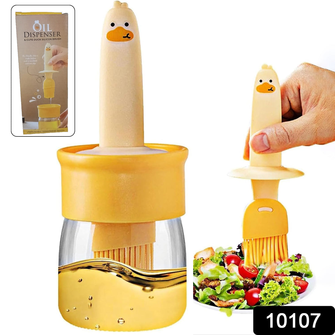 2 In 1 Oil Dispenser Bottle With Silicone Basting Brush (1 Set) - Shop Gharse
