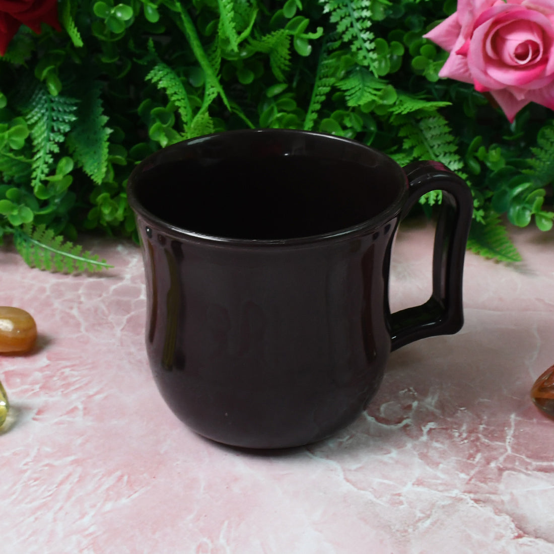 Premium Plastic Coffee  Tea Cups  Mug With Handle(1 Pc  Loose  Black) - Shop Gharse