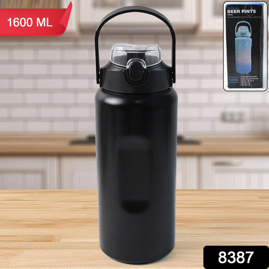 Large Capacity Stainless Steel Insulated Water Bottle 1600ml (1 Pc) - Shop Gharse