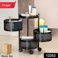 Metal Round High Quality Kitchen Trolley With Wheels (3 Layer  1 Pc) - Shop Gharse