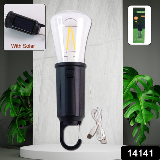 Solar  Usb Rechargeable Led Hanging Camping Bulb Lantern Light (1 Pc) - Shop Gharse