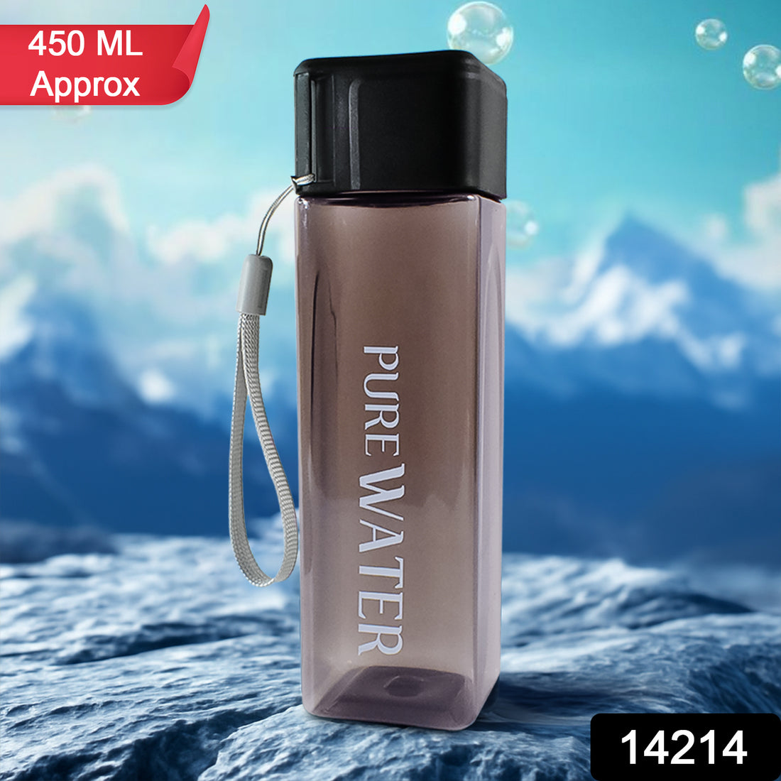 Premium 450ml Square Shape Plastic Water Bottle (1 Pc) - Shop Gharse