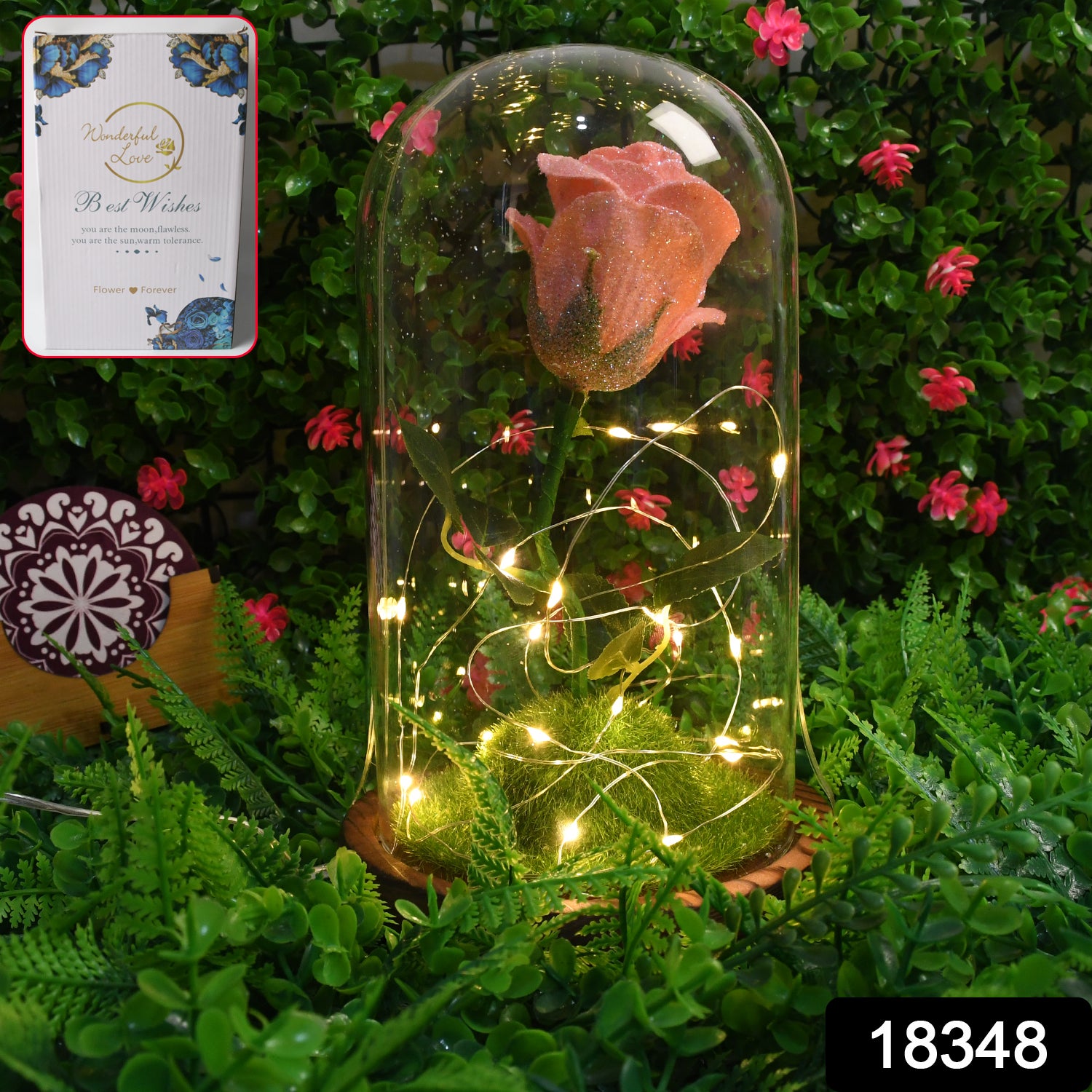 Glass Flower With Led Light Great Gift (1 Set) - Shop Gharse