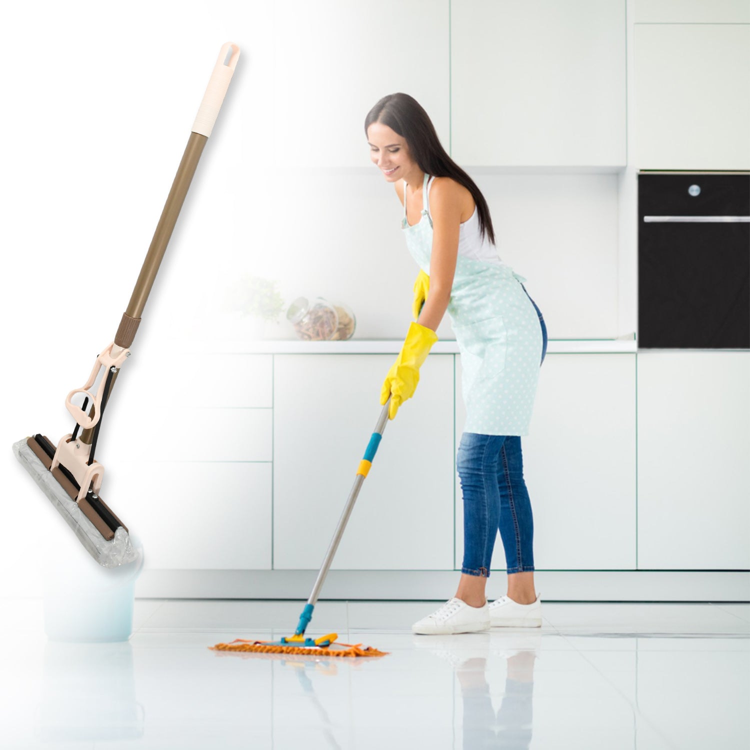 15721 Sponge Mop Super Absorbent Sponge-head-self-cleaning Miracle-mop - Shop Gharse