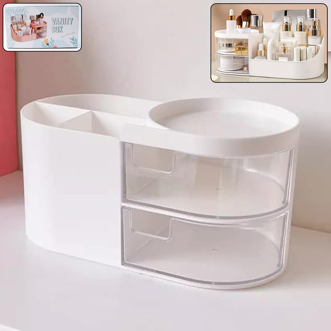 Multi-functional Plastic Vanity Storage Box - Shop Gharse