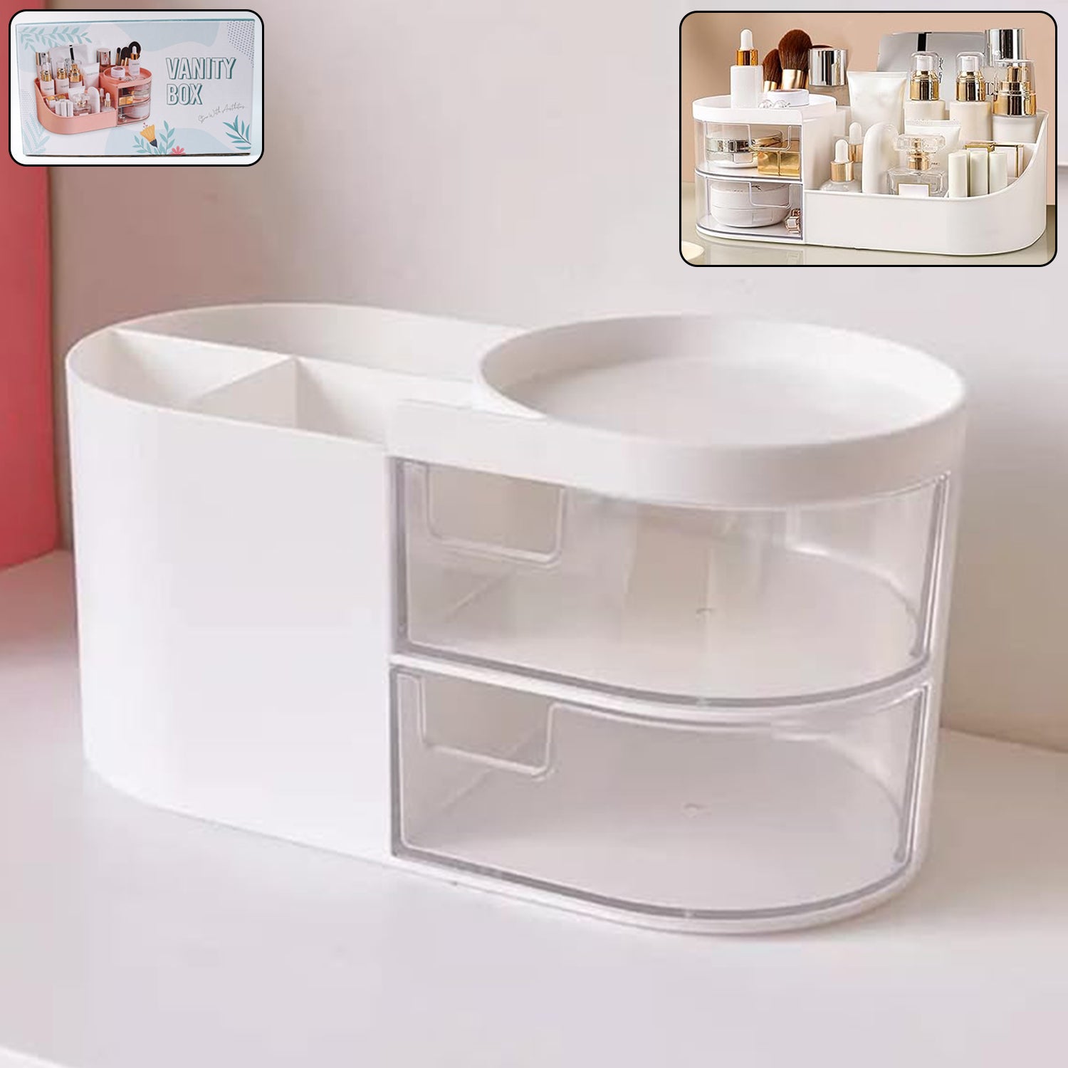 Multi-functional Plastic Vanity Storage Box - Shop Gharse