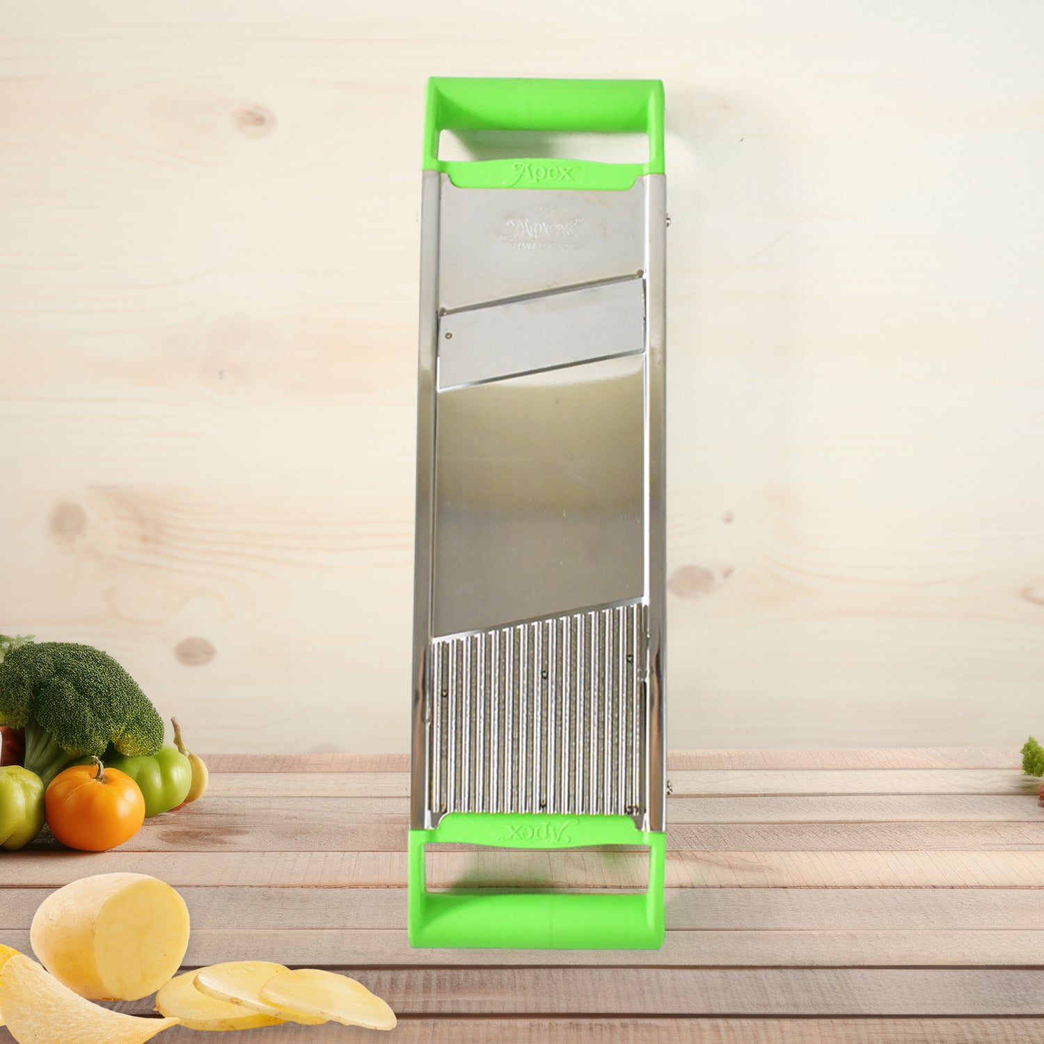 Apex Stainless Steel Vegetable Slicer (2-in-1) - Shop Gharse