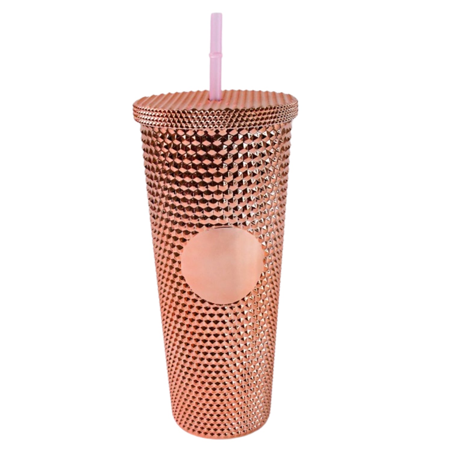 Studded Cup Tumbler Straw Lid - Plastic Double Walled Cold Cup For Iced Coffee - Shop Gharse