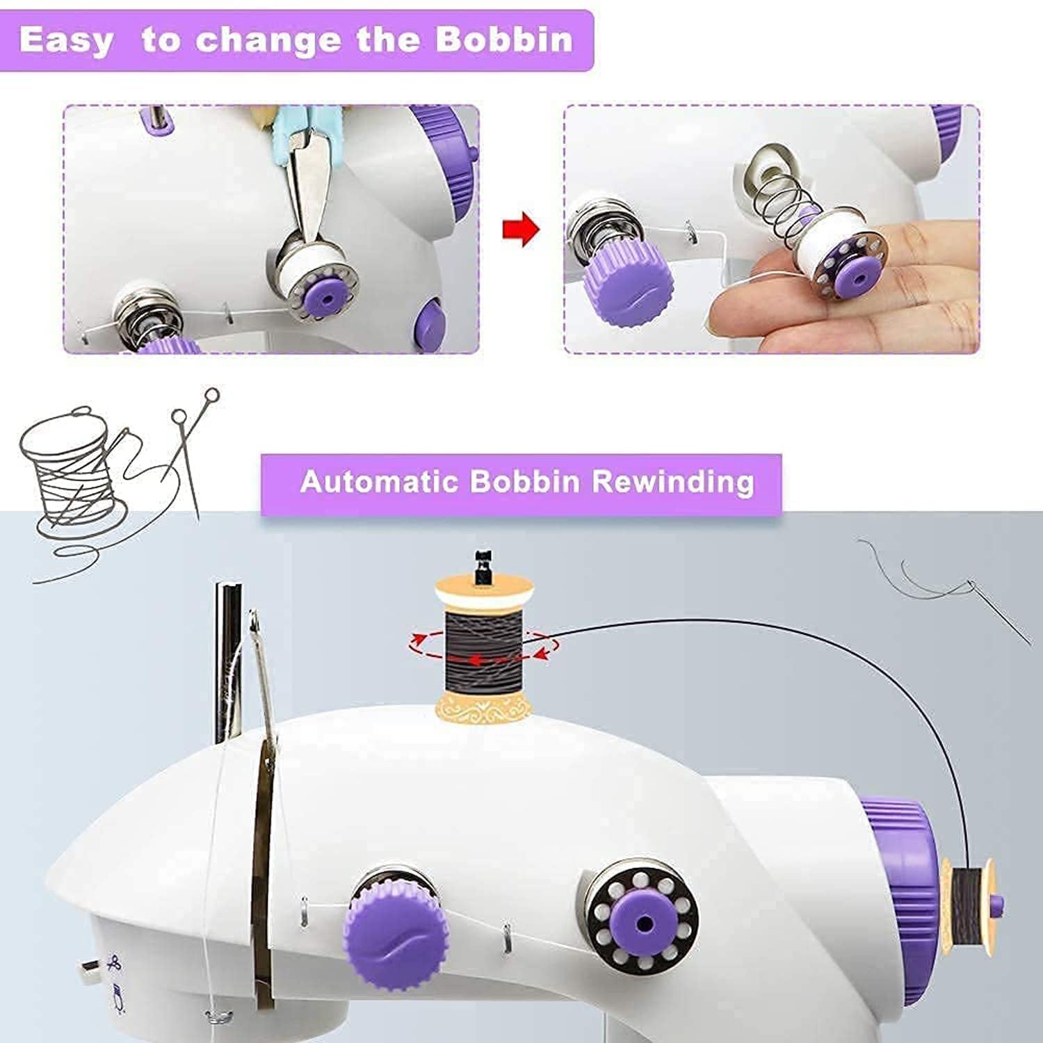12917 Home Tailoring Sewing Machine With Extension Table Set Foot Pedal Adapter Mini Electric Silai Machine Portable Stitching Machinetailoring Machine - Shop Gharse