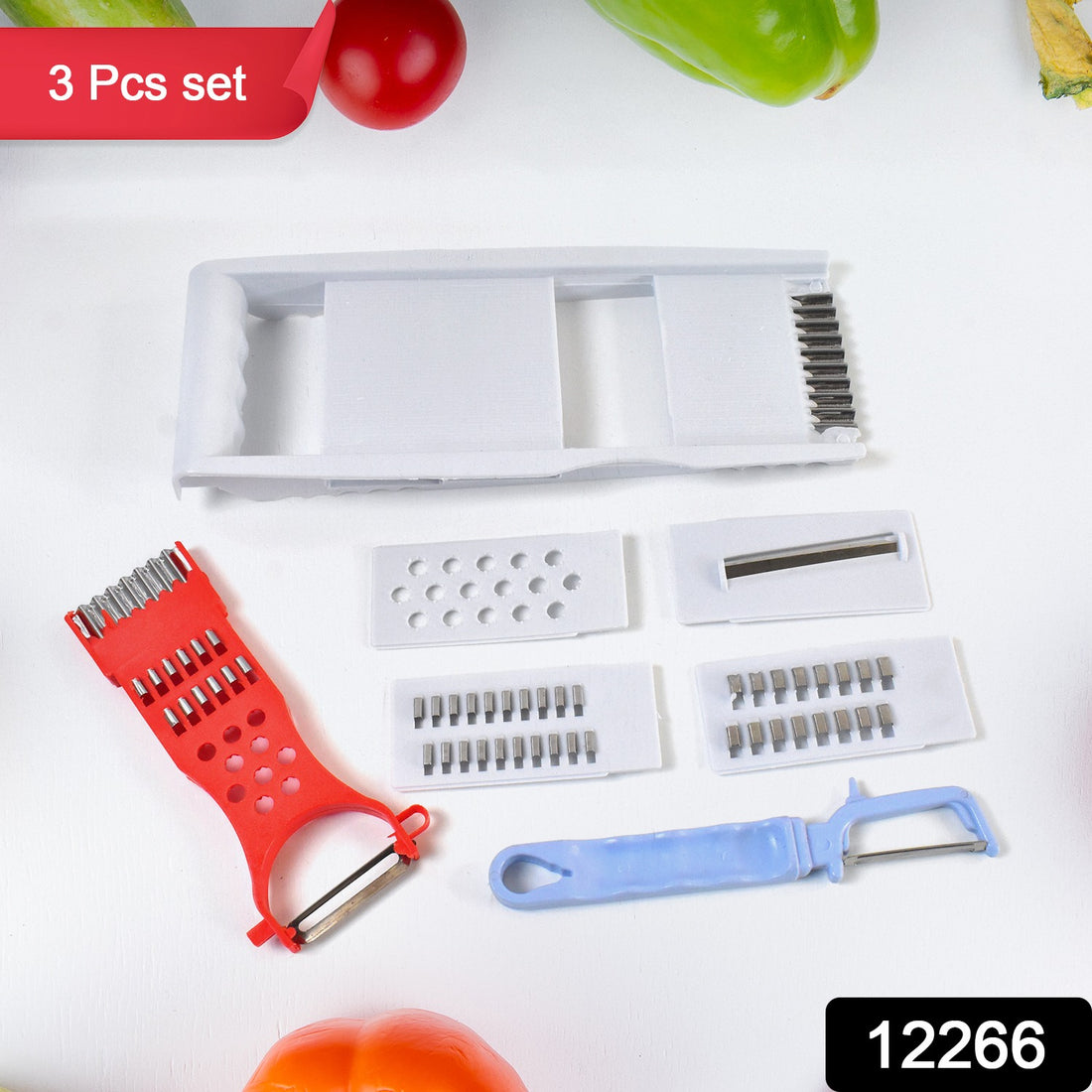 3 In 1 Kitchen Set Grater Base Slicing Attachment And Peeler (3 Pcs Set) - Shop Gharse