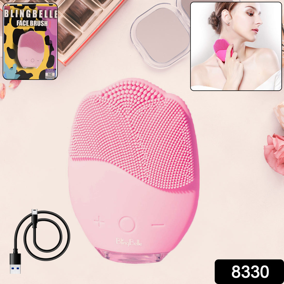 Rechargeable Sonic Silicone Face Cleansing Brush - Shop Gharse