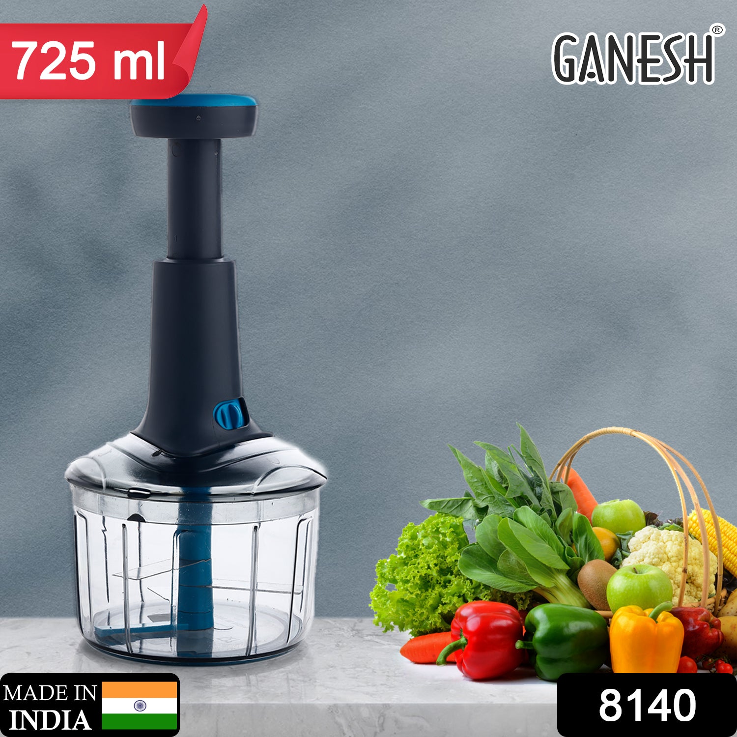 Ganesh Bingo Lock-unlock Push Chopper ( 725ml )