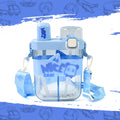 2in1 Dual Compartment Water Bottle With Straw And Adjustable Shoulder Straps (1 Pc  Multi Color) - Shop Gharse