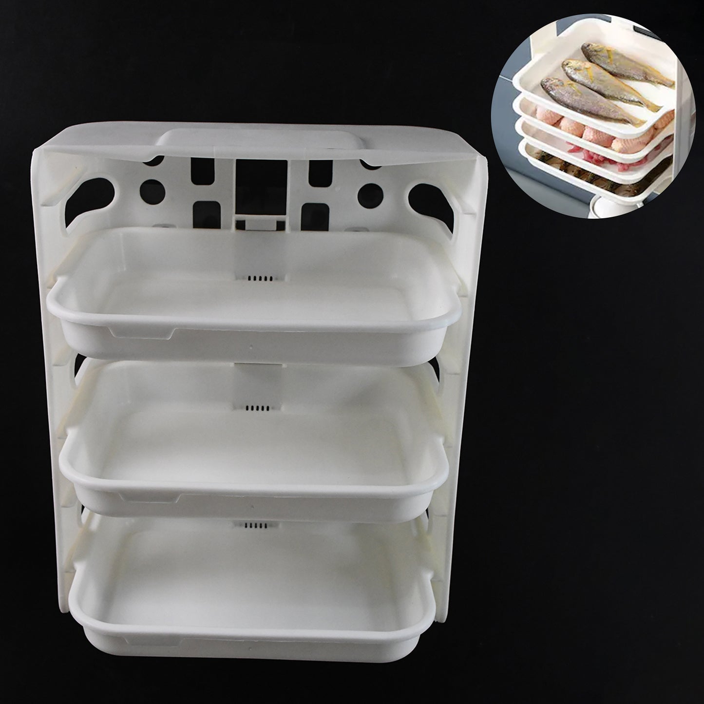 Plastic 3 Layer Wall-mounted Food Organizer Rack (1 Set) - Shop Gharse